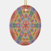 Hex Mandala Regenbogen Keramik Ornament (Rechts)