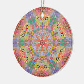 Hex Mandala Regenbogen Keramik Ornament (Links)