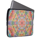 Hex Mandala Regenbogen Laptopschutzhülle (Vorne Rechts)