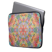 Hex Mandala Regenbogen Laptopschutzhülle (Vorderseite Links)