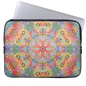 Hex Mandala Regenbogen Laptopschutzhülle (Vorderseite)