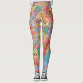 Hex Mandala Regenbogen Leggings (Vorderseite)