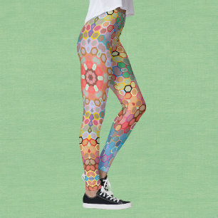 Hex Mandala Regenbogen Leggings