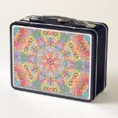 Hex Mandala Regenbogen Metall Brotdose (Rückseite)