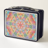 Hex Mandala Regenbogen Metall Brotdose (Vorderseite)