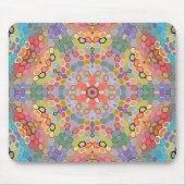 Hex Mandala Regenbogen Mousepad (Vorne)