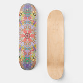Hex Mandala Regenbogen Skateboard (Vorderseite)