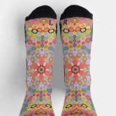 Hex Mandala Regenbogen Socken (Oben)