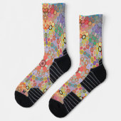 Hex Mandala Regenbogen Socken (Links)
