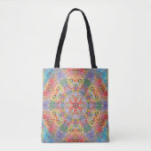Hex Mandala Regenbogen Tasche (Vorderseite)