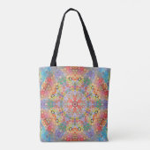 Hex Mandala Regenbogen Tasche (Rückseite)