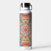 Hex Mandala Regenbogen Trinkflasche (Rückseite)