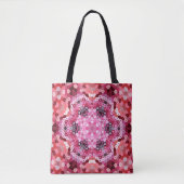 Hex Mandala Rosa und Weiß Tasche (Vorderseite)