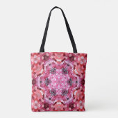 Hex Mandala Rosa und Weiß Tasche (Rückseite)
