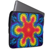 Hex Mandala Rot Gelb und Blau Laptopschutzhülle (Vorne Rechts)