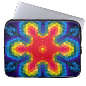 Hex Mandala Rot Gelb und Blau Laptopschutzhülle (Vorderseite)