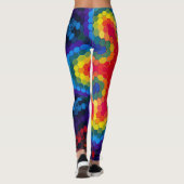 Hex Mandala Rot Gelb und Blau Leggings (Rückseite)