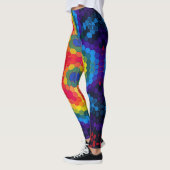 Hex Mandala Rot Gelb und Blau Leggings (Links)