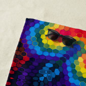 Hex Mandala Rot Gelb und Blau Strandtuch (Beispiel)