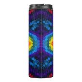 Hex Mandala Rot Gelb und Blau Thermosbecher (Rückseite)