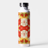 Hex Mandala Rot und Gelb Trinkflasche (Links)