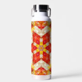 Hex Mandala Rot und Gelb Trinkflasche (Vorne)