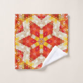 Hex Mandala Rot und Gelb Waschlappen (Waschlappen)