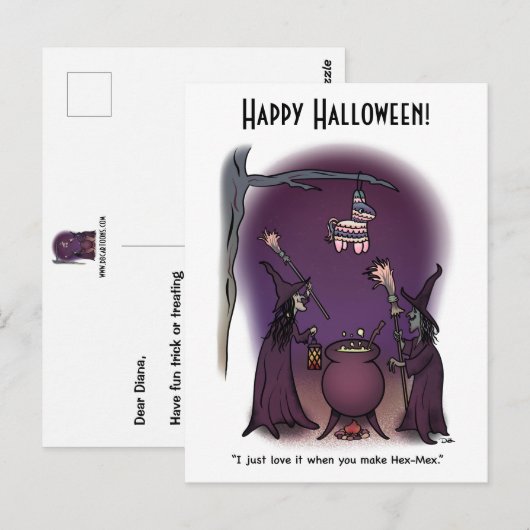 Hex Mex Halloween Postkarte (Vorne/Hinten)
