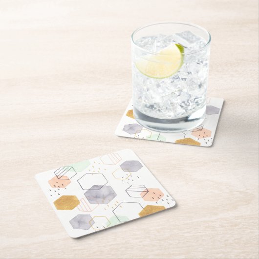 Hex Scatter Rechteckiger Pappuntersetzer (Vor Ort)