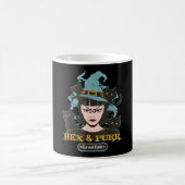 Hex & schnurrende süße Hexenkatze Retro-Gotik Kaffeetasse (Mittel)
