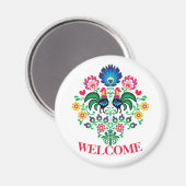 Hex Sign Polish Welcome Bird Magnet (Vorderseite/Rückseite)