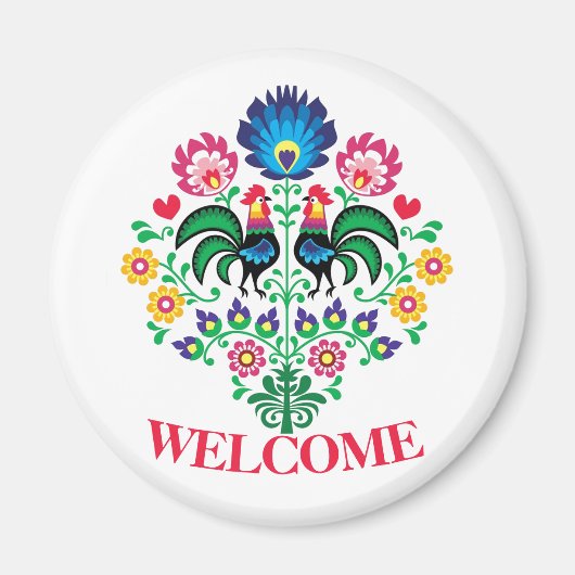 Hex Sign Polish Welcome Bird Magnet (Vorne)