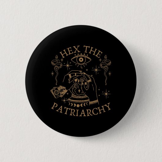 Hex the Patriarchy Feminist Hexe Button (Vorderseite)