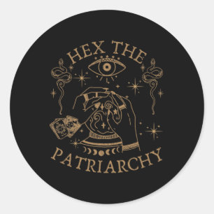 Hex the Patriarchy Feminist Hexe Runder Aufkleber