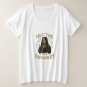 Hex the Patriarchy – Wiccan Witch Illustration Große Größe T-Shirt (Design vorne)
