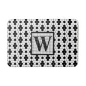 Hex Tile Print Monogram Bath Mat Badematte (Vorderseite)