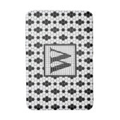 Hex Tile Print Monogram Bath Mat Badematte (Vorderseite Vertikal)