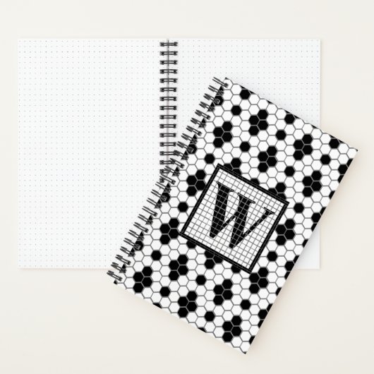 Hex Tile Print Monogram Bulgram Journal Notizblock (Innen)