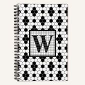 Hex Tile Print Monogram Bulgram Journal Notizblock (Vorderseite)