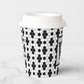 Hex Tile Print Monogram Cup Pappbecher (Rechts)