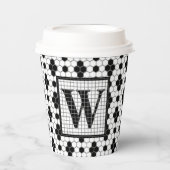 Hex Tile Print Monogram Cup Pappbecher (Vorderseite)