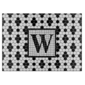 Hex Tile Print Monogram Cutting Board Schneidebrett (Vorderseite)
