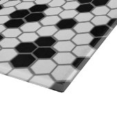 Hex Tile Print Monogram Cutting Board Schneidebrett (Ecke)