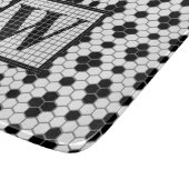 Hex Tile Print Monogram Cutting Board Schneidebrett (Ecke)