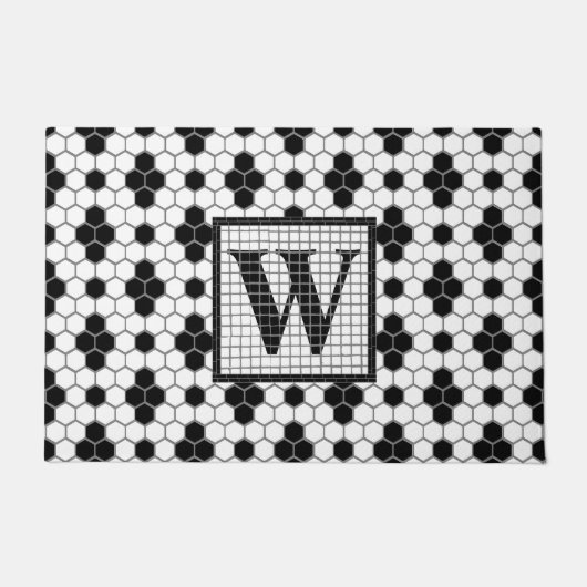 Hex Tile Print Monogram Doormat Fußmatte (Vorderseite)