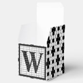 Hex Tile Print Monogram Fevor Box Geschenkschachtel (Geöffnet)