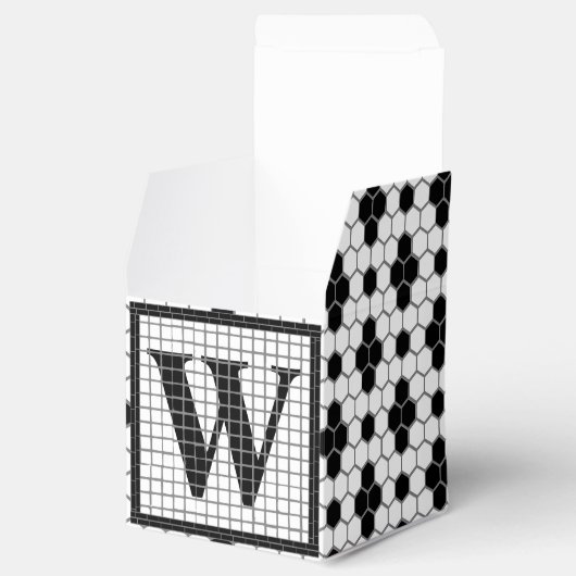 Hex Tile Print Monogram Fevor Box Geschenkschachtel (Geöffnet)