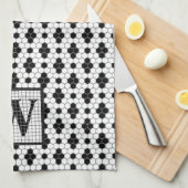 Hex Tile Print Monogram Küchentuch (Viertel Falte)