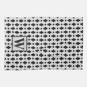 Hex Tile Print Monogram Küchentuch (Horizontal)