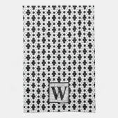 Hex Tile Print Monogram Küchentuch (Vertikal)
